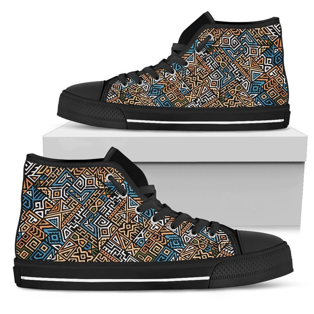 Ethnic Aztec Geometric Pattern Print Women's High Top Shoes