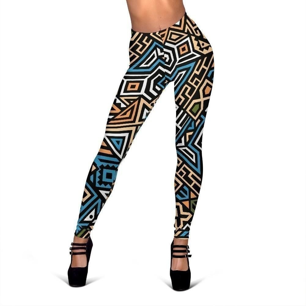 Ethnic Aztec Geometric Pattern Print Women's Leggings