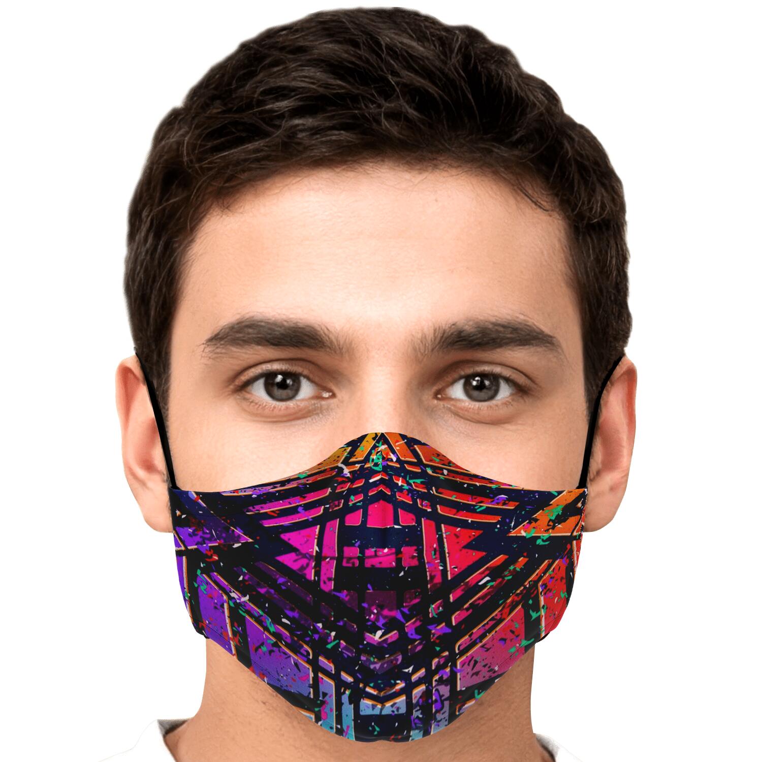 Ethnic Aztec Grunge Trippy Print Face Mask