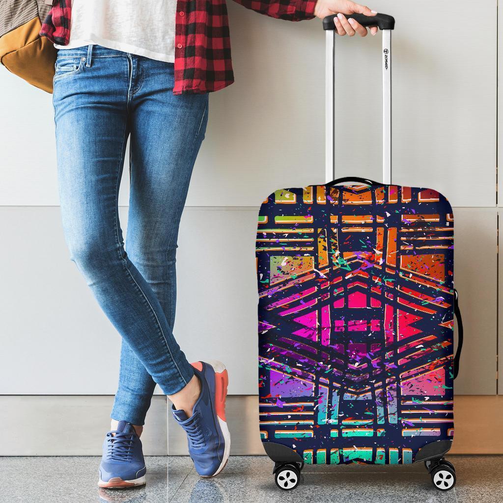 Ethnic Aztec Grunge Trippy Print Luggage Cover