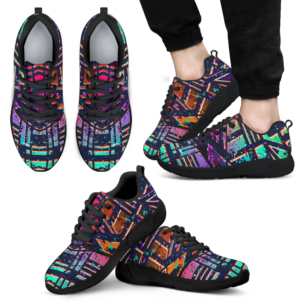 Ethnic Aztec Grunge Trippy Print Men's Athletic Shoes