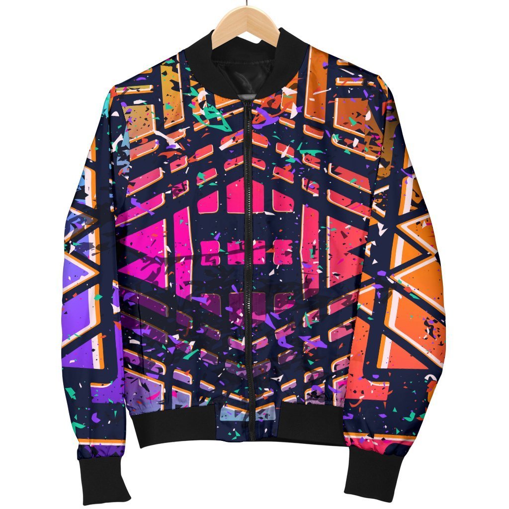 Ethnic Aztec Grunge Trippy Print Men's Bomber Jacket