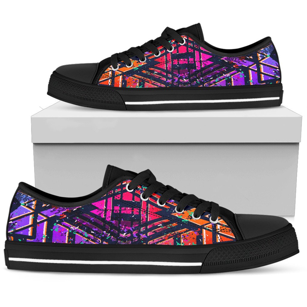 Ethnic Aztec Grunge Trippy Print Men's Low Top Shoes