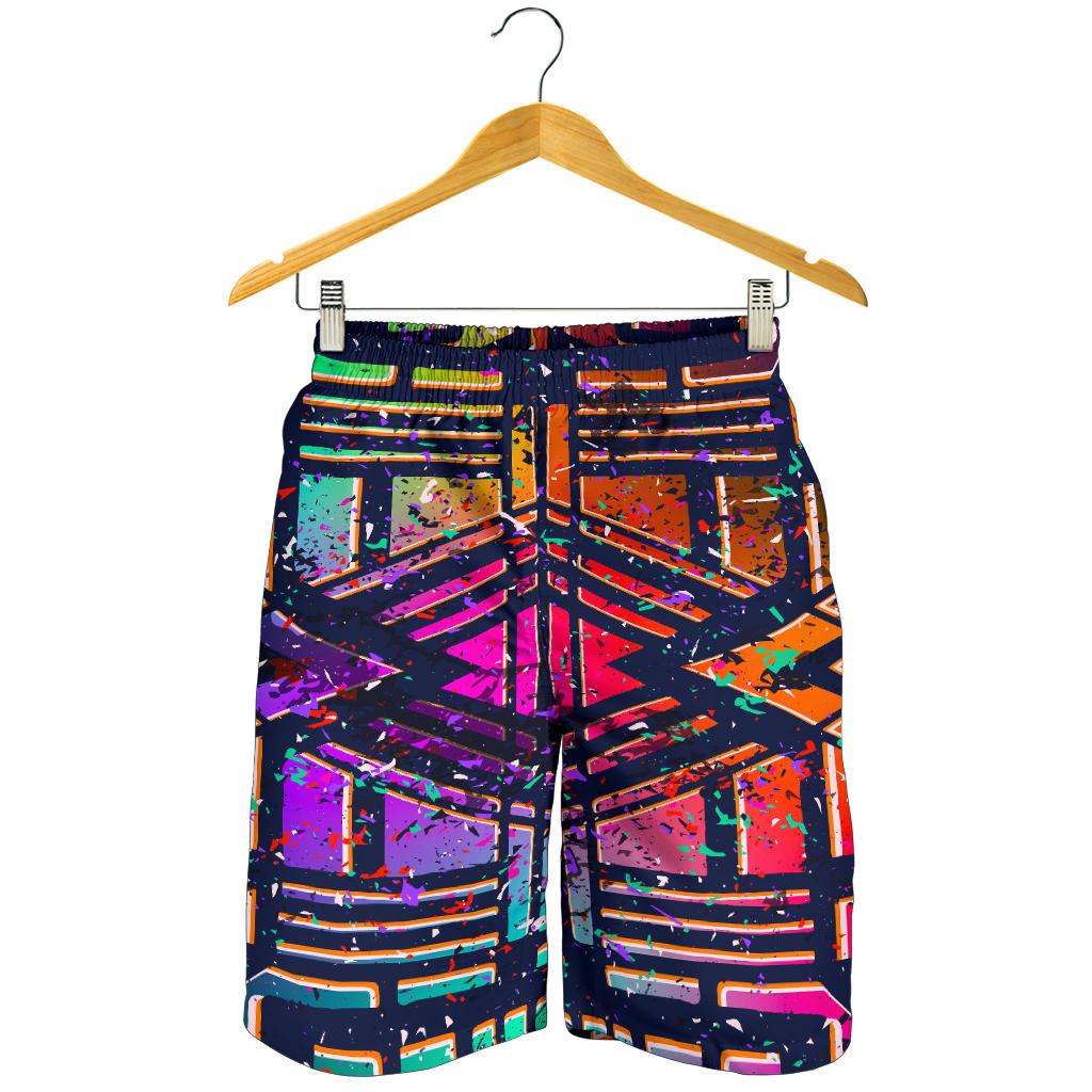 Ethnic Aztec Grunge Trippy Print Men's Shorts