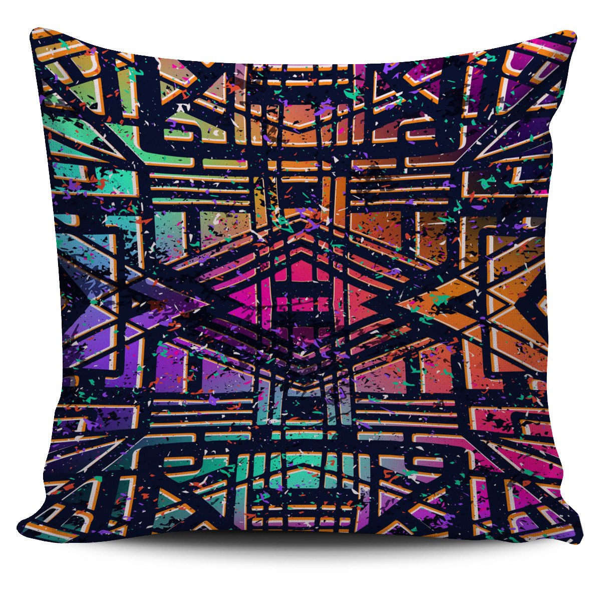 Ethnic Aztec Grunge Trippy Print Pillow Cover