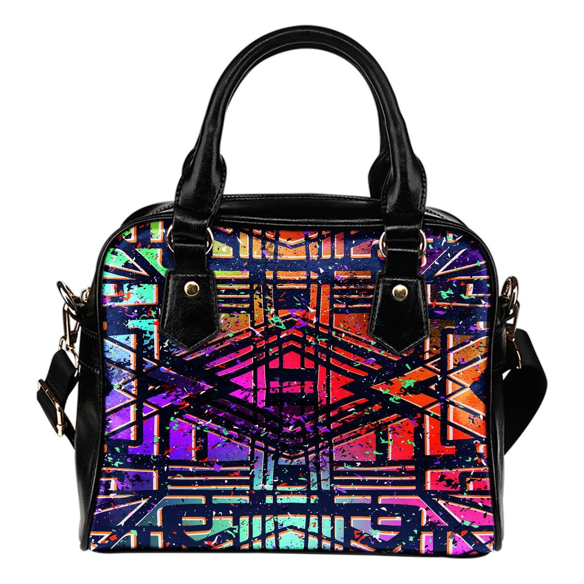 Ethnic Aztec Grunge Trippy Print Shoulder Handbag