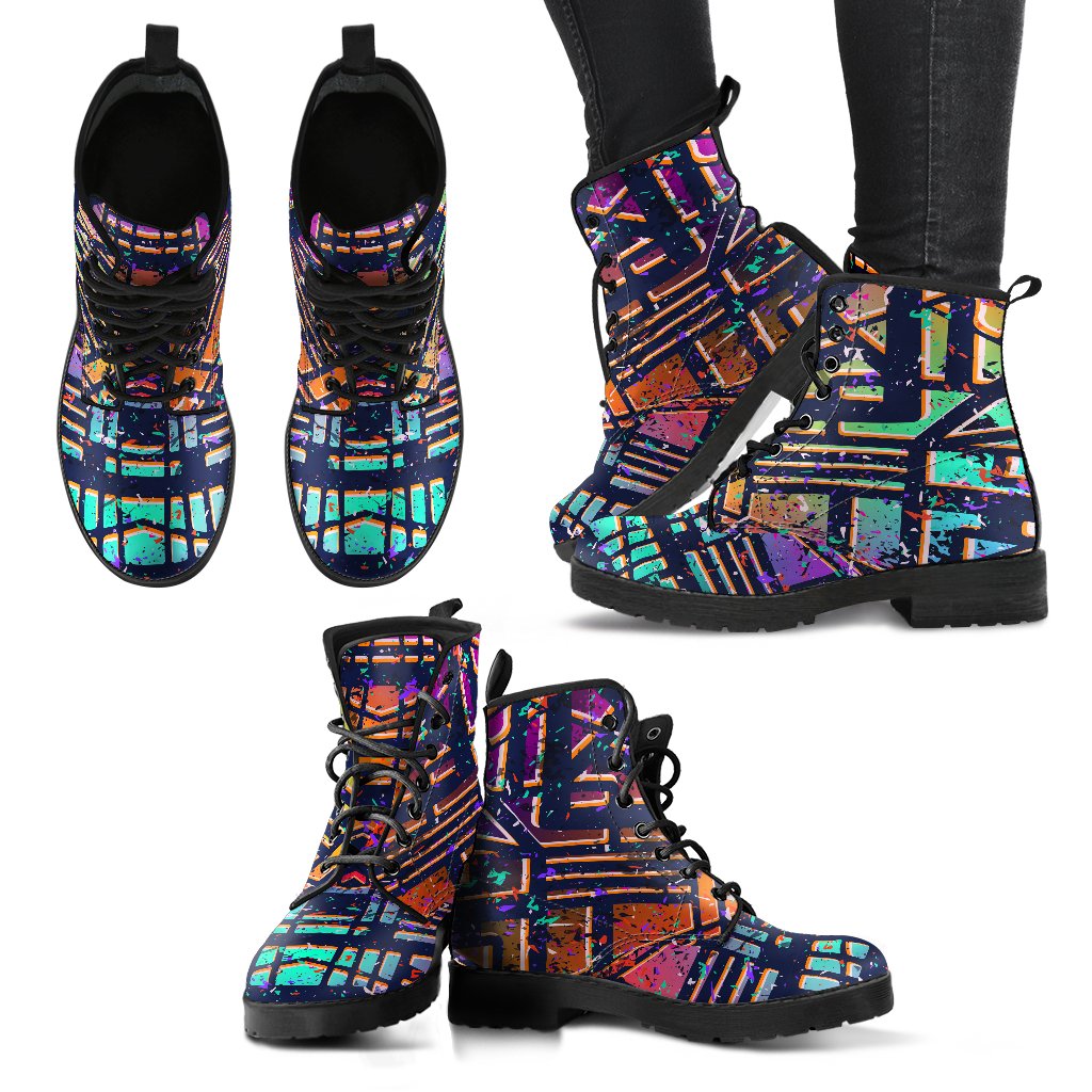 Ethnic Aztec Grunge Trippy Print Women's Boots