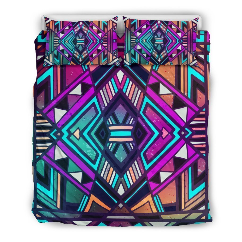 Ethnic Aztec Trippy Print Duvet Cover Bedding Set