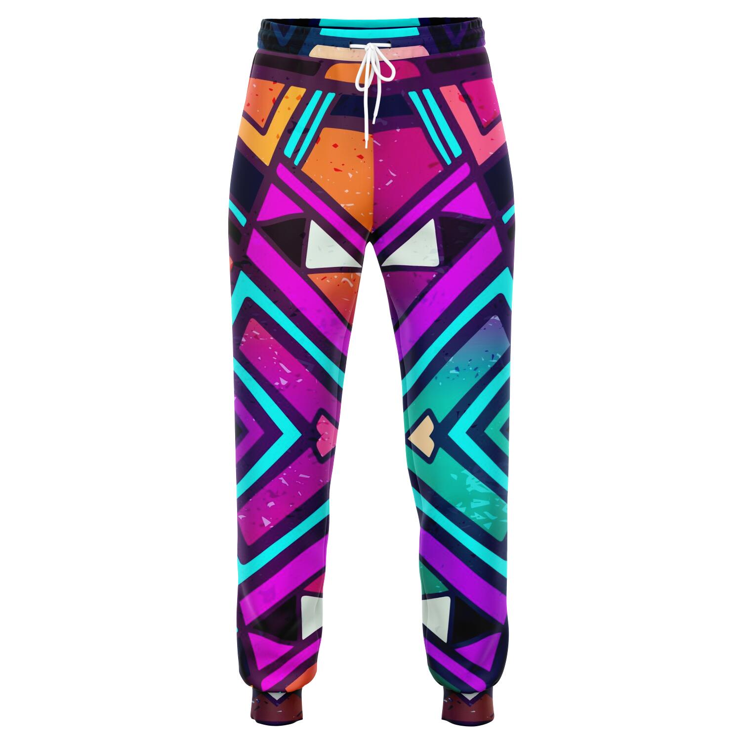 Ethnic Aztec Trippy Print Jogger Pants