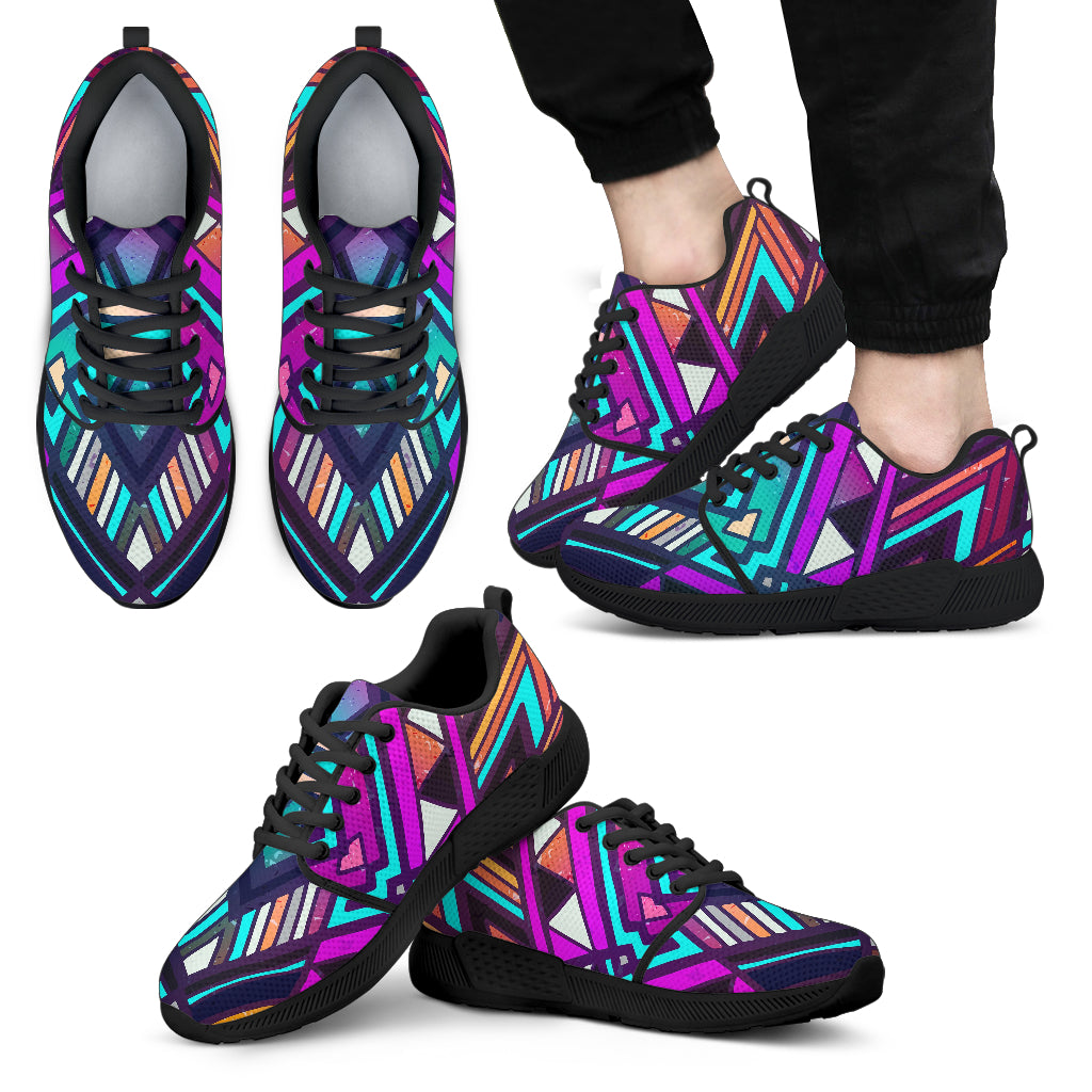 Ethnic Aztec Trippy Print Men's Athletic Shoes