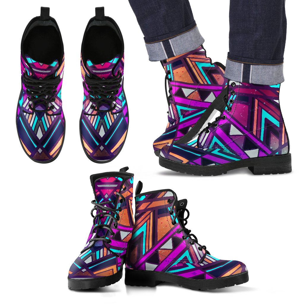 Ethnic Aztec Trippy Print Men's Boots