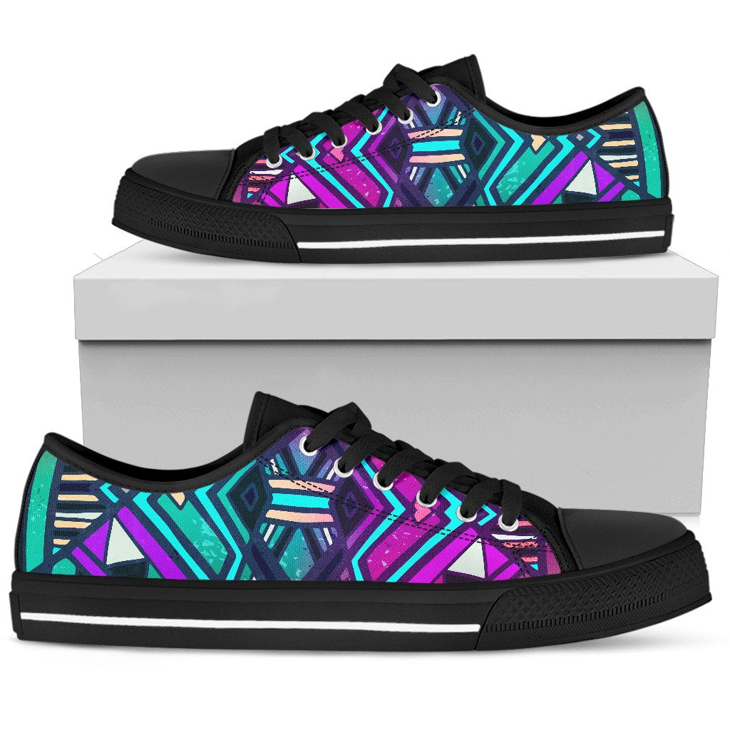 Ethnic Aztec Trippy Print Men's Low Top Shoes