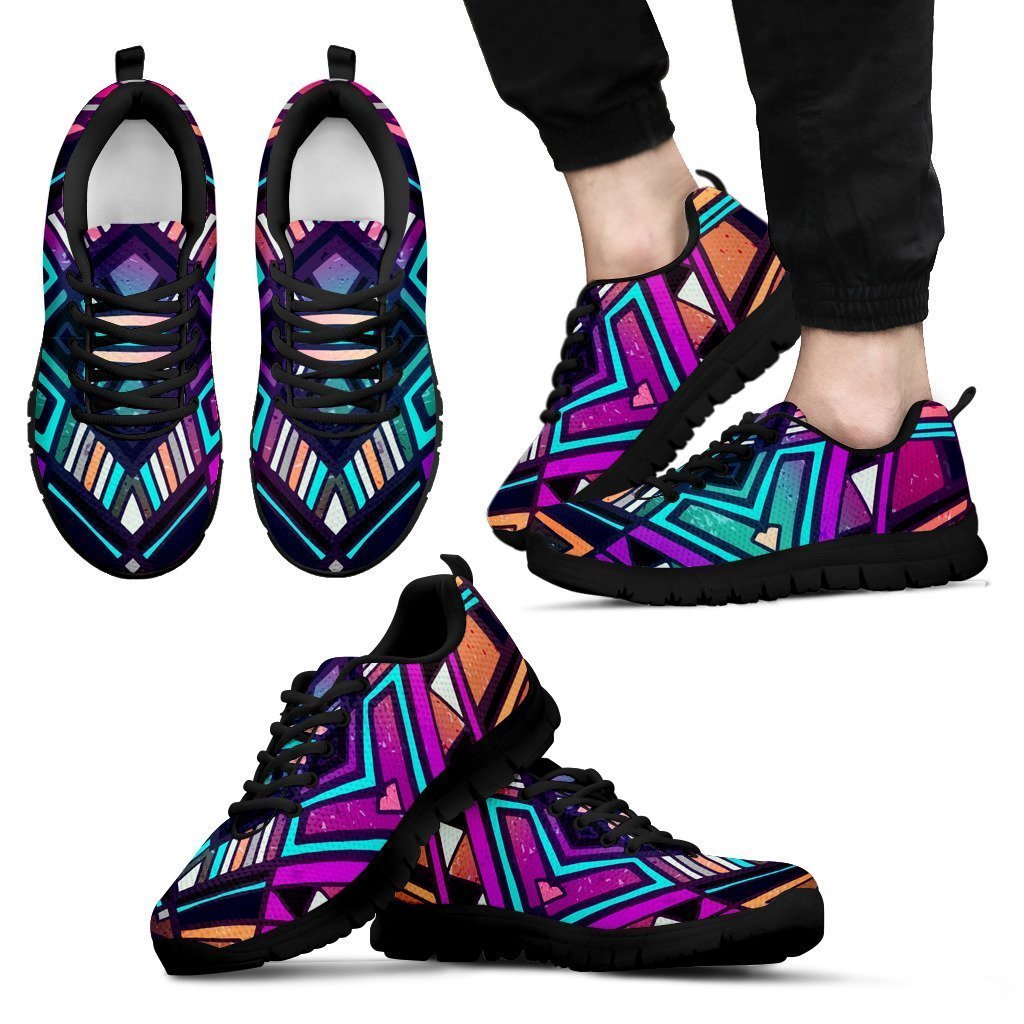 Ethnic Aztec Trippy Print Men's Sneakers