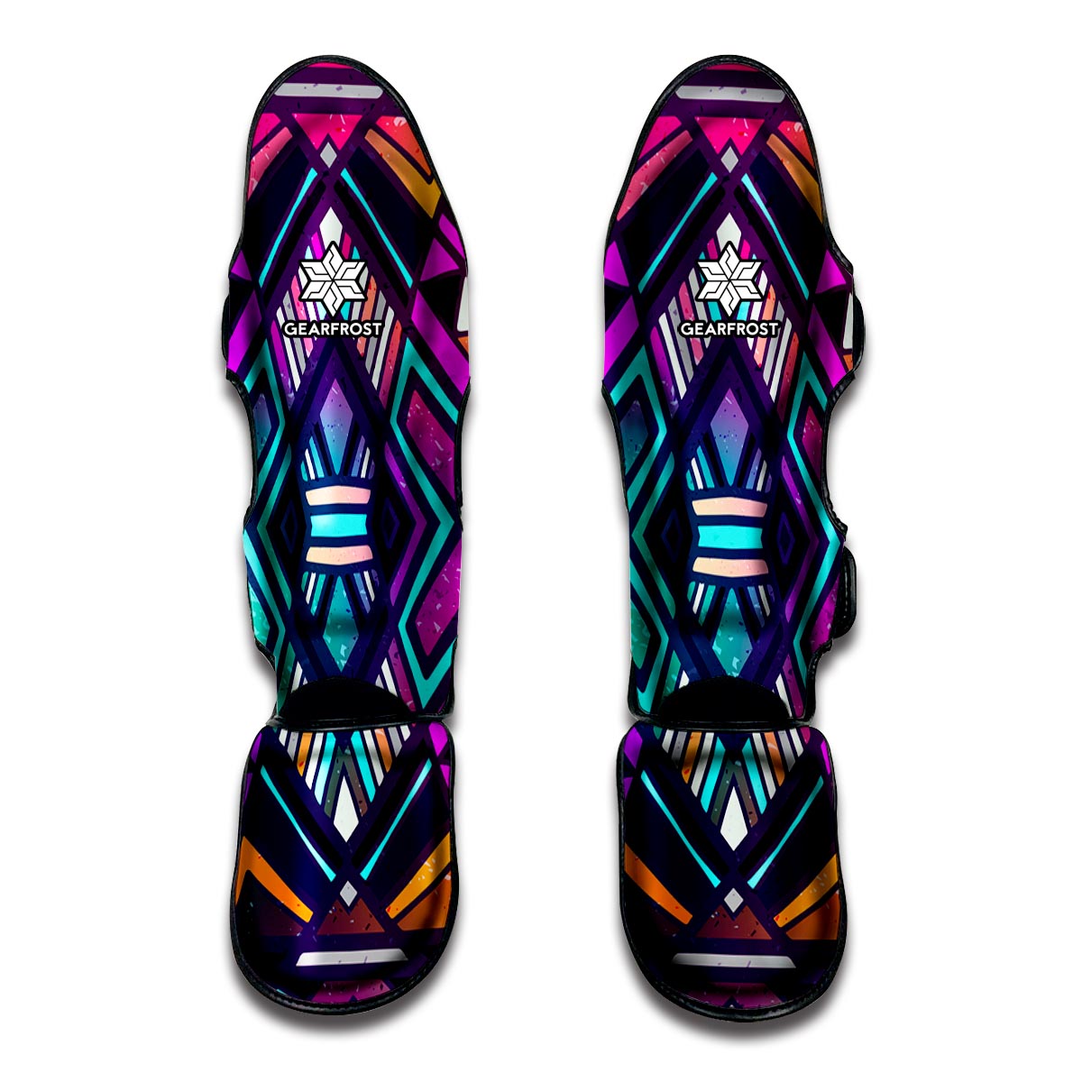 Ethnic Aztec Trippy Print Muay Thai Shin Guards