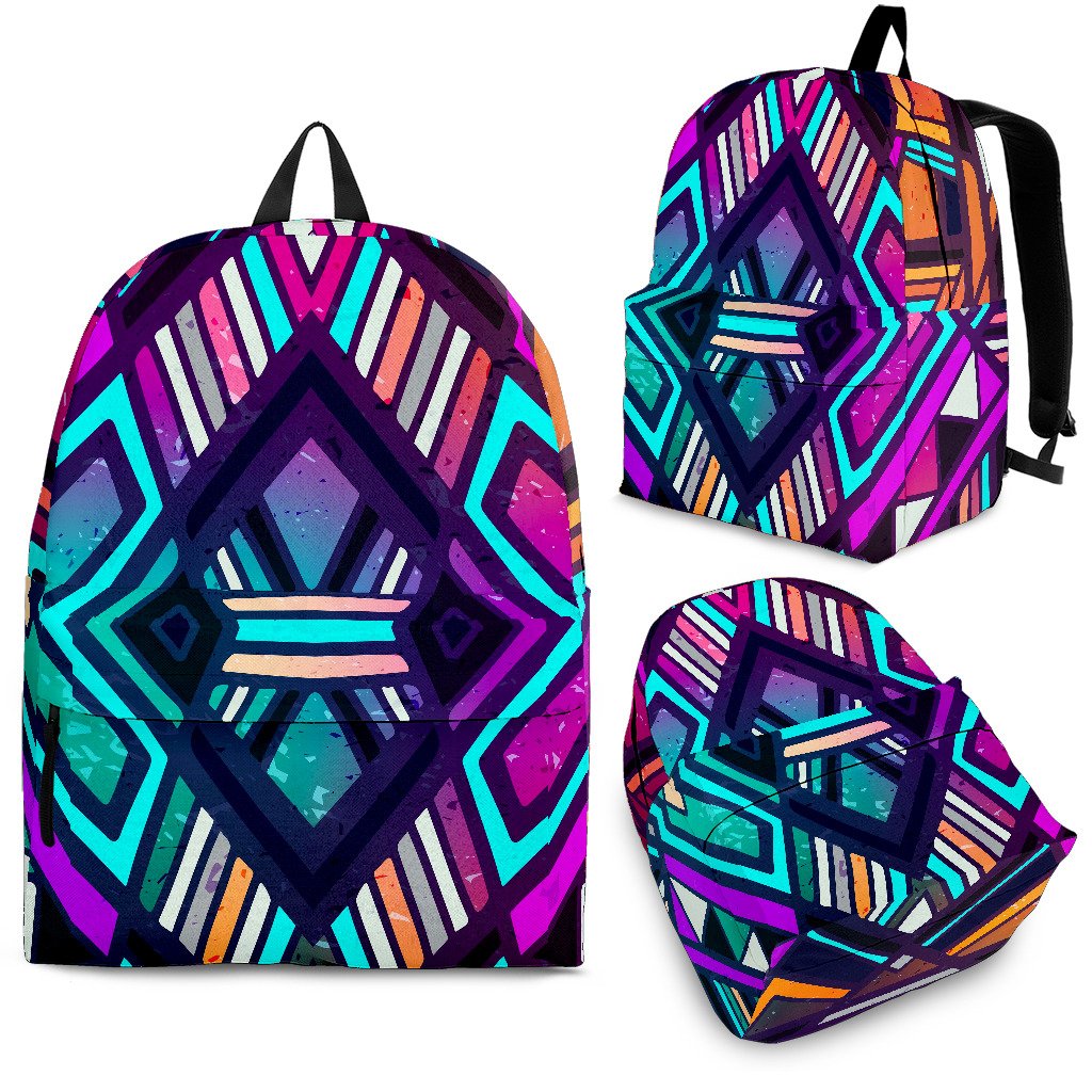 Ethnic Aztec Trippy Print School Backpack