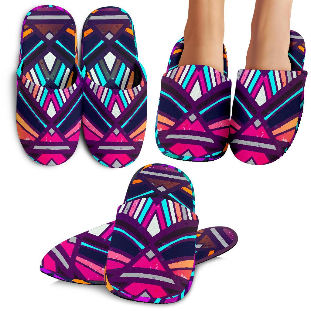 Ethnic Aztec Trippy Print Slippers