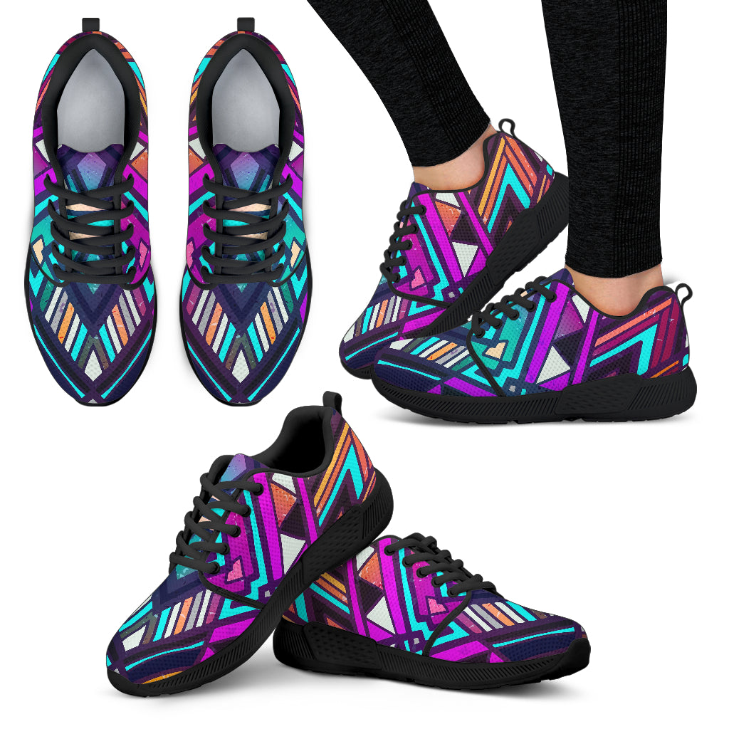 Ethnic Aztec Trippy Print Women's Athletic Shoes