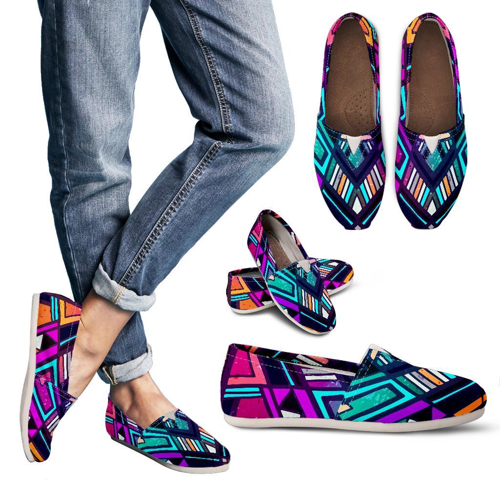 Ethnic Aztec Trippy Print Women's Casual Canvas Shoes