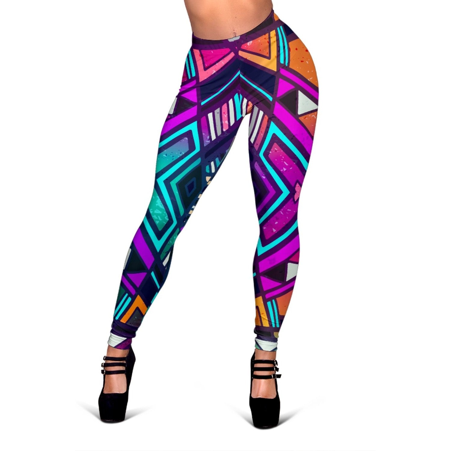 Ethnic Aztec Trippy Print Women's Leggings