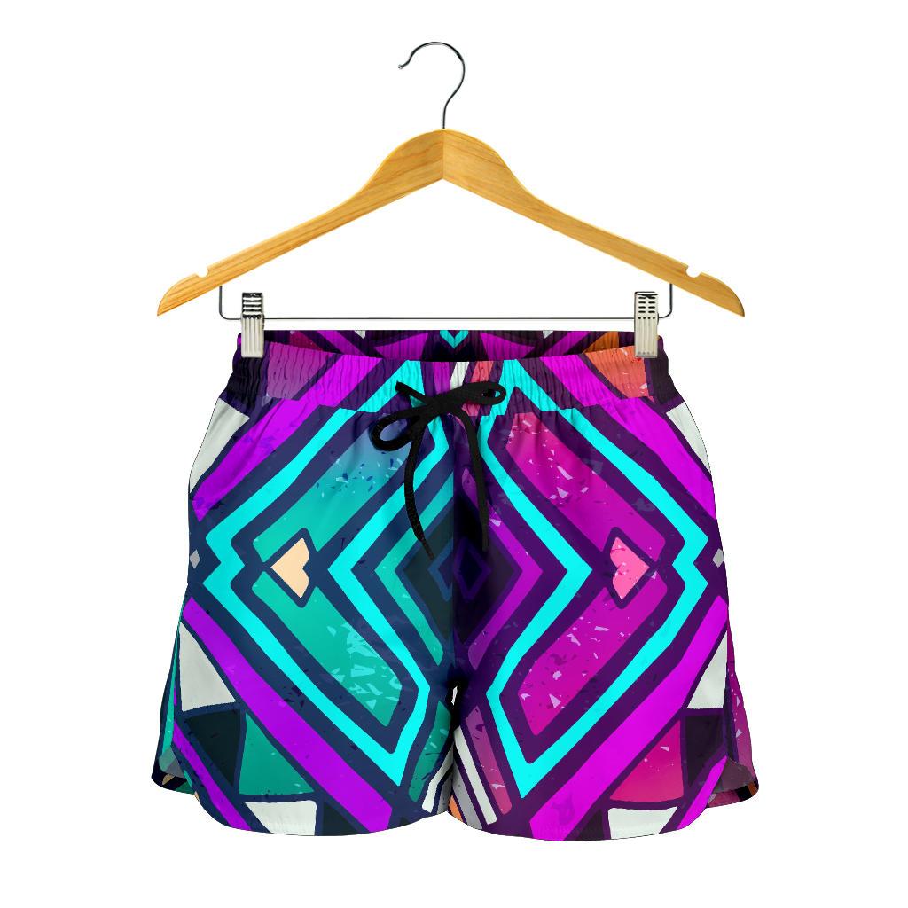 Ethnic Aztec Trippy Print Women's Shorts