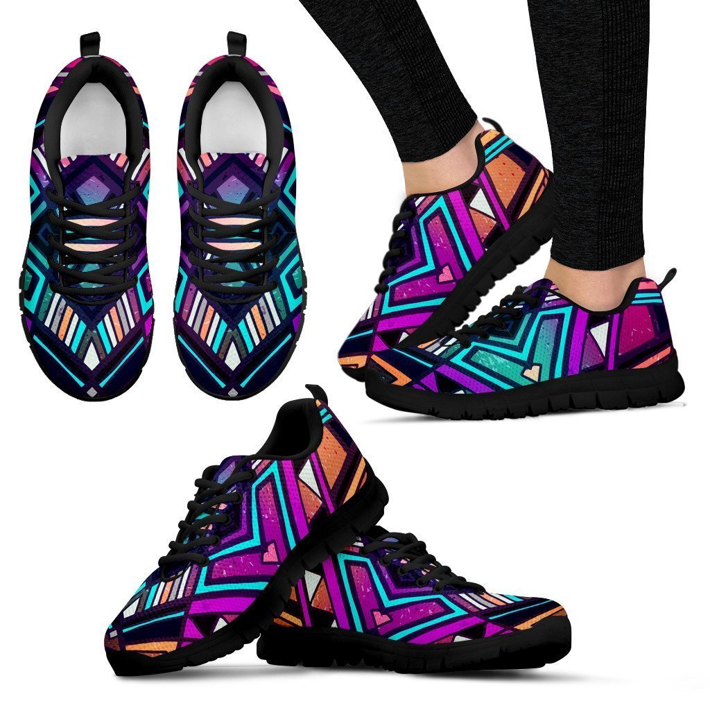 Ethnic Aztec Trippy Print Women's Sneakers