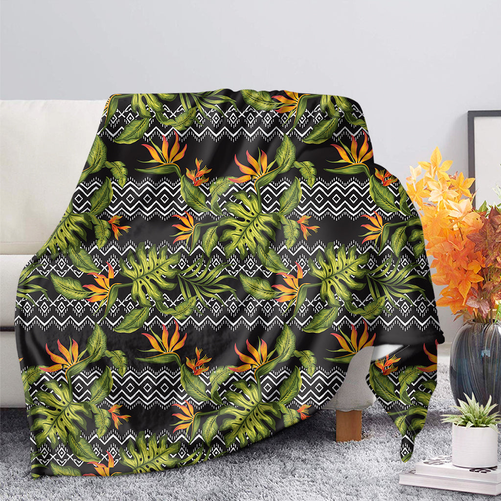 Ethnic Bird Of Paradise Pattern Print Blanket