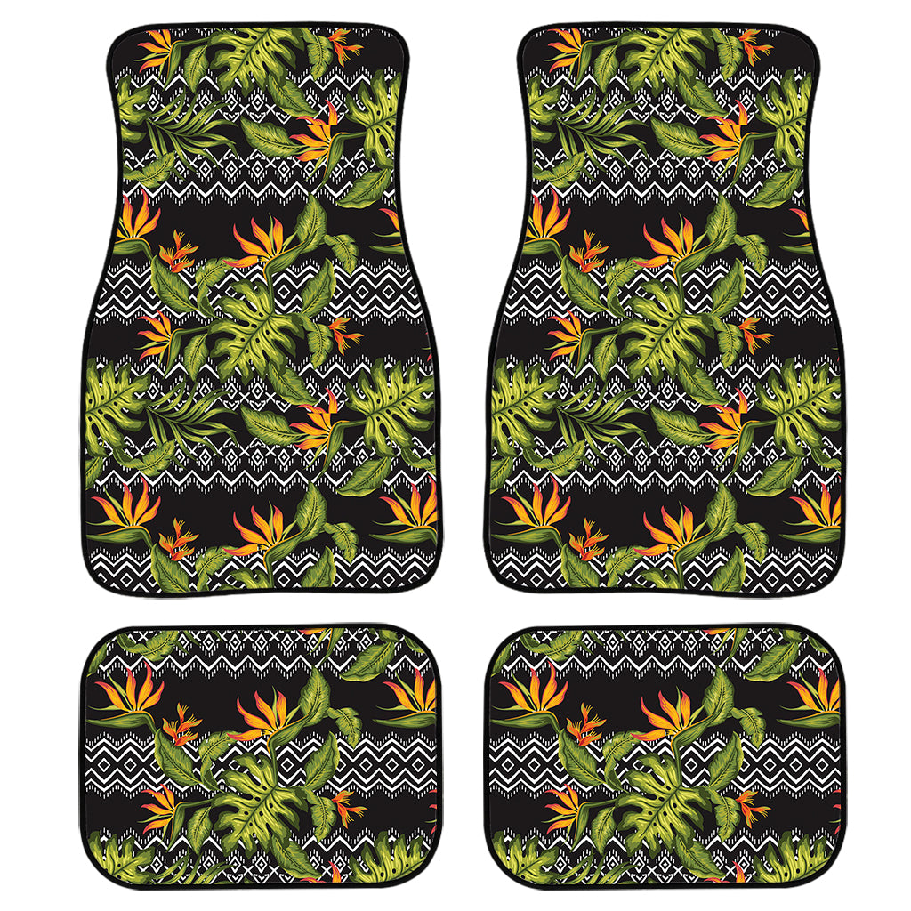 Ethnic Bird Of Paradise Pattern Print Front and Back Car Floor Mats