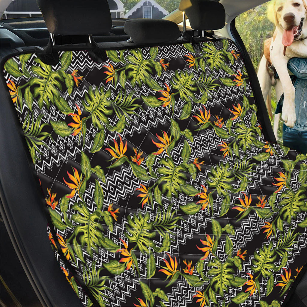 Ethnic Bird Of Paradise Pattern Print Pet Car Back Seat Cover