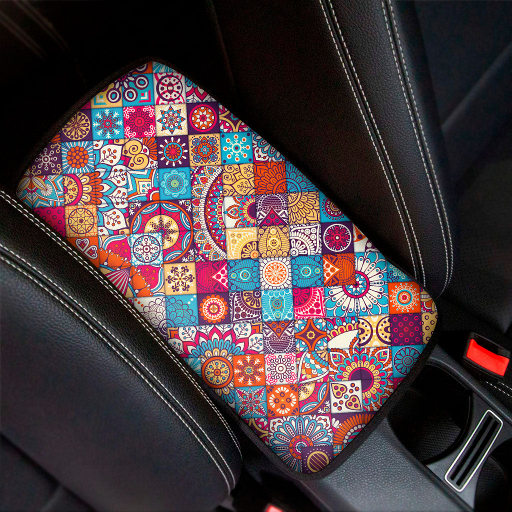 Ethnic Bohemian Mandala Pattern Print Car Center Console Cover