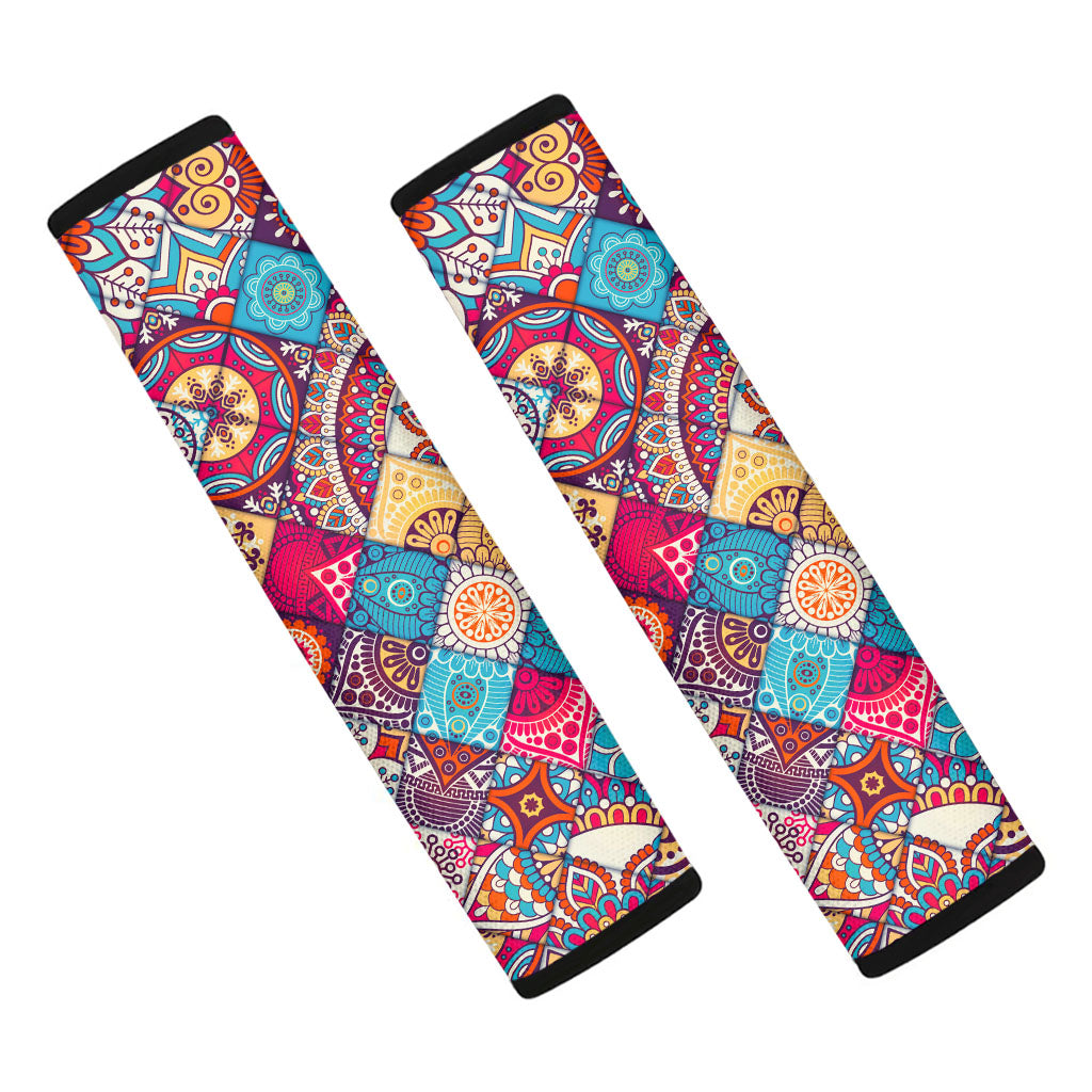 Ethnic Bohemian Mandala Pattern Print Car Seat Belt Covers