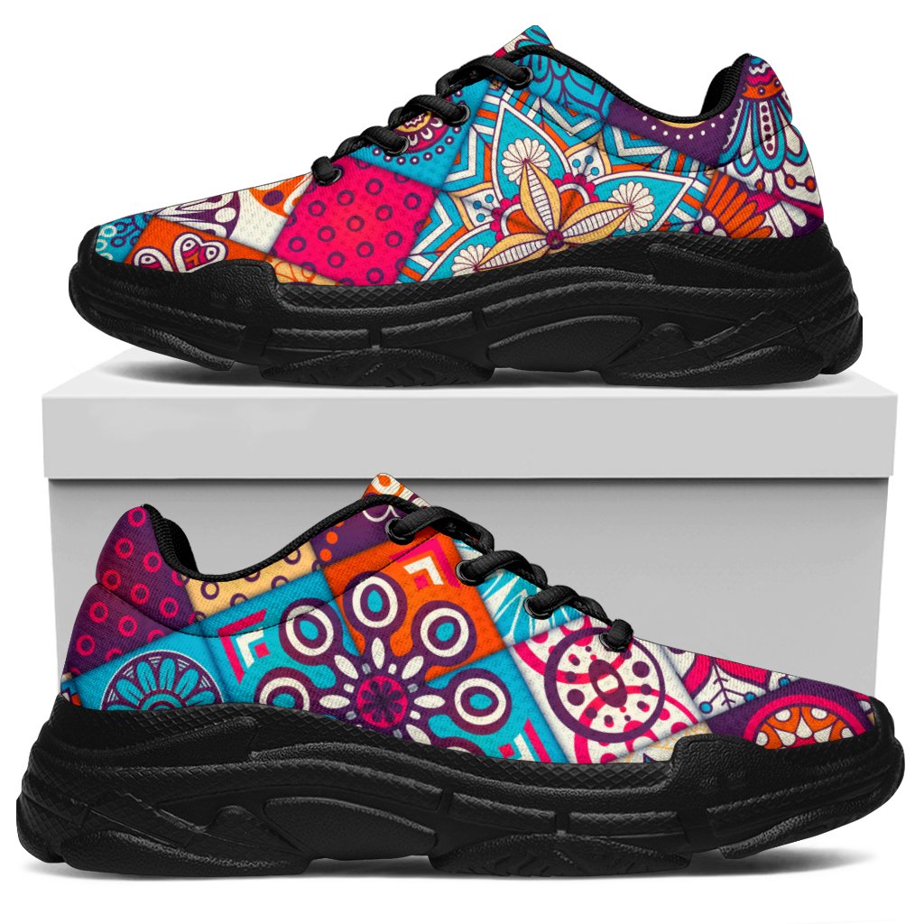 Ethnic Bohemian Mandala Pattern Print Chunky Sneakers