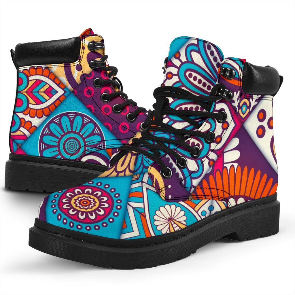 Ethnic Bohemian Mandala Pattern Print Classic Boots