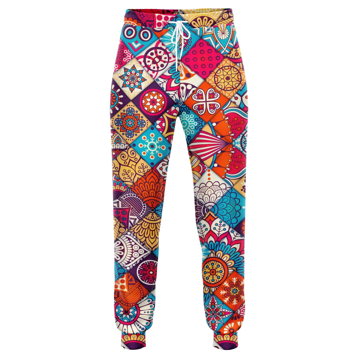 Ethnic Bohemian Mandala Pattern Print Jogger Pants