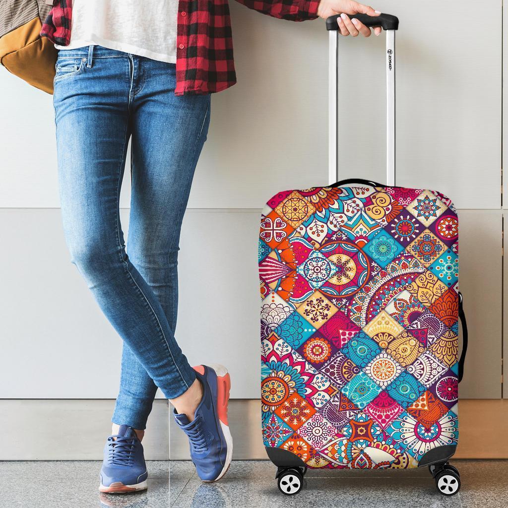 Ethnic Bohemian Mandala Pattern Print Luggage Cover