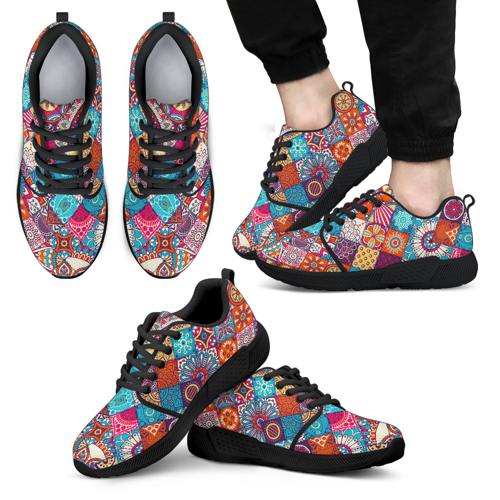 Ethnic Bohemian Mandala Pattern Print Men's Athletic Shoes