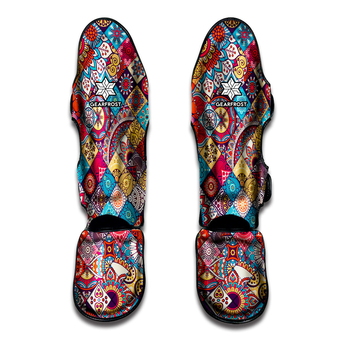 Ethnic Bohemian Mandala Pattern Print Muay Thai Shin Guards