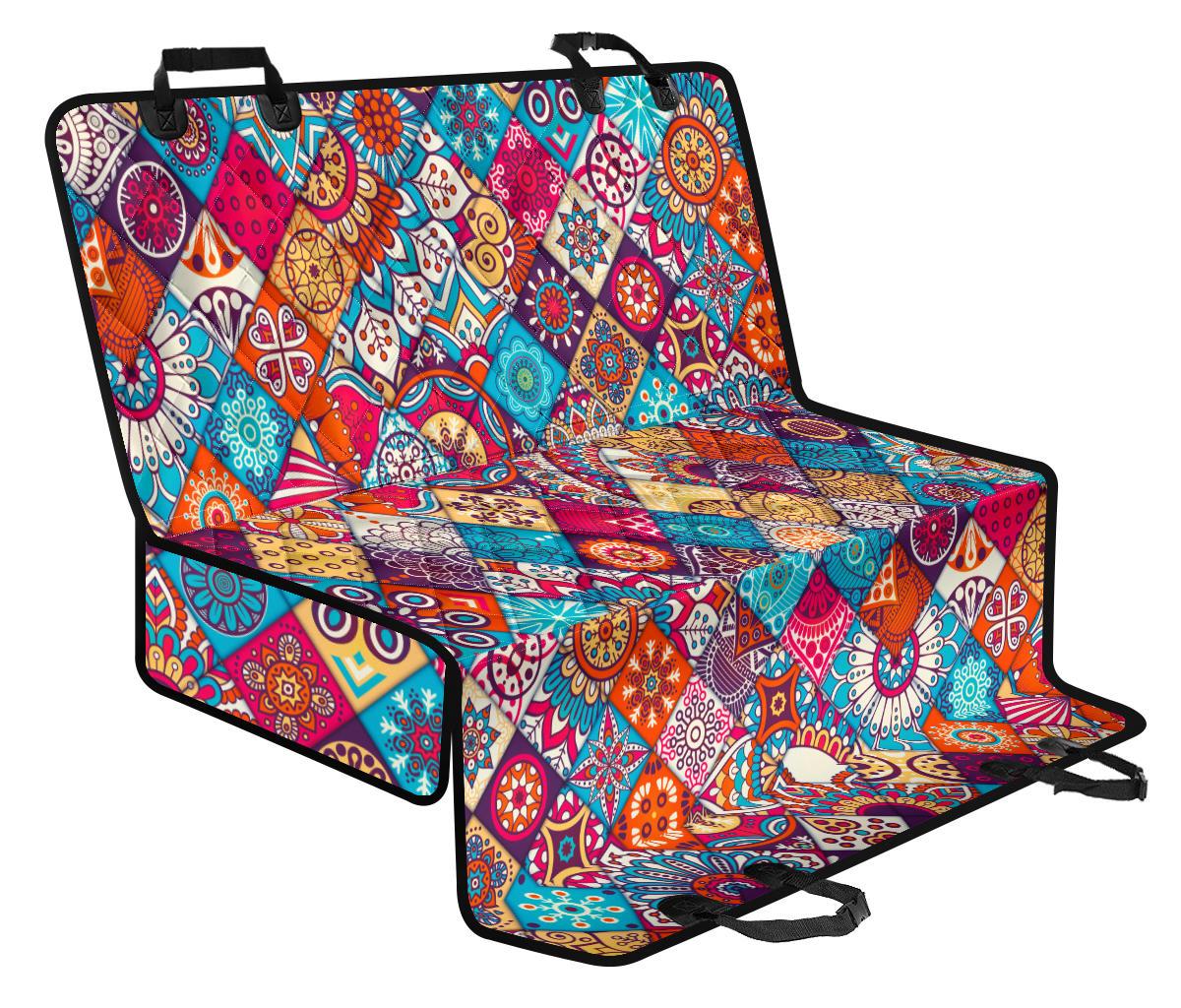 Ethnic Bohemian Mandala Pattern Print Pet Car Back Seat Cover