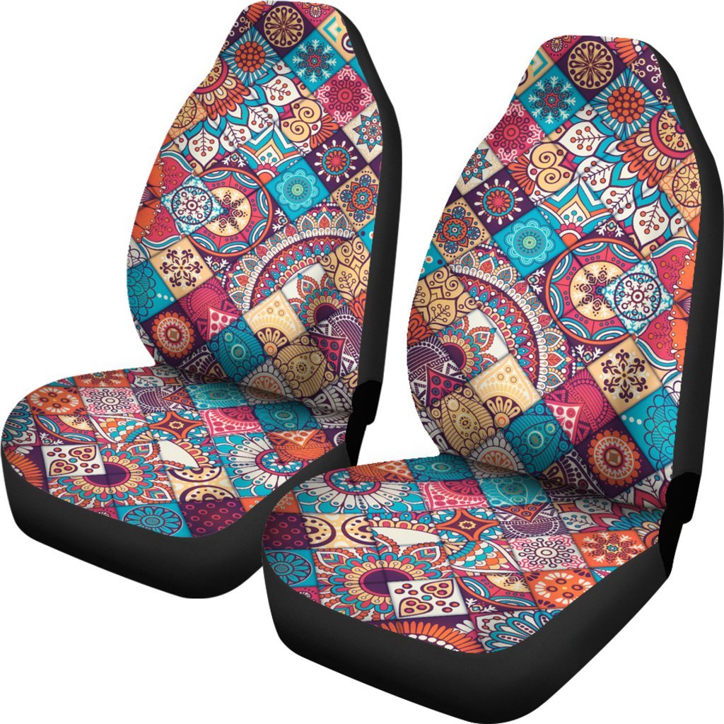 Ethnic Bohemian Mandala Pattern Print Universal Fit Car Seat Covers