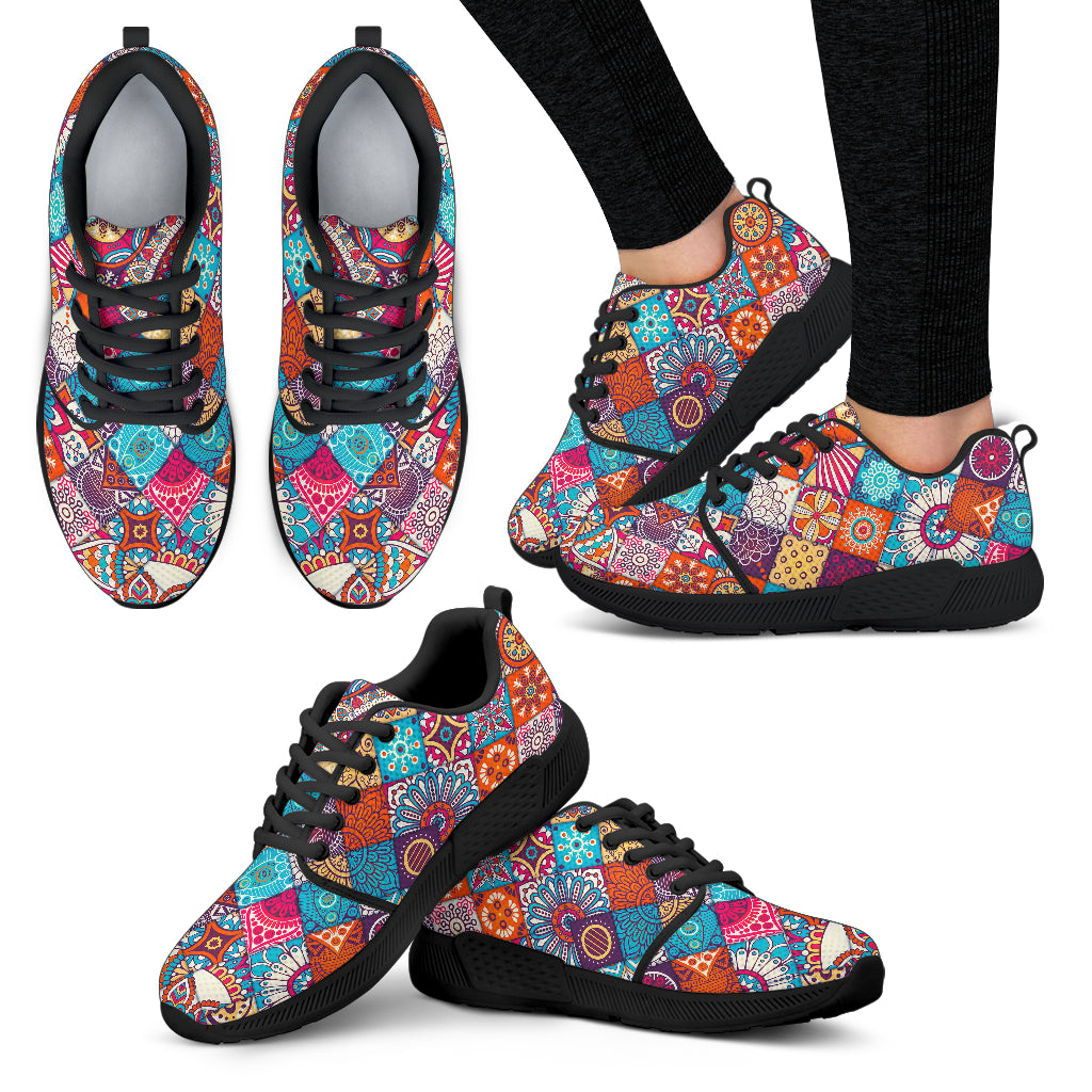 Ethnic Bohemian Mandala Pattern Print Women's Athletic Shoes