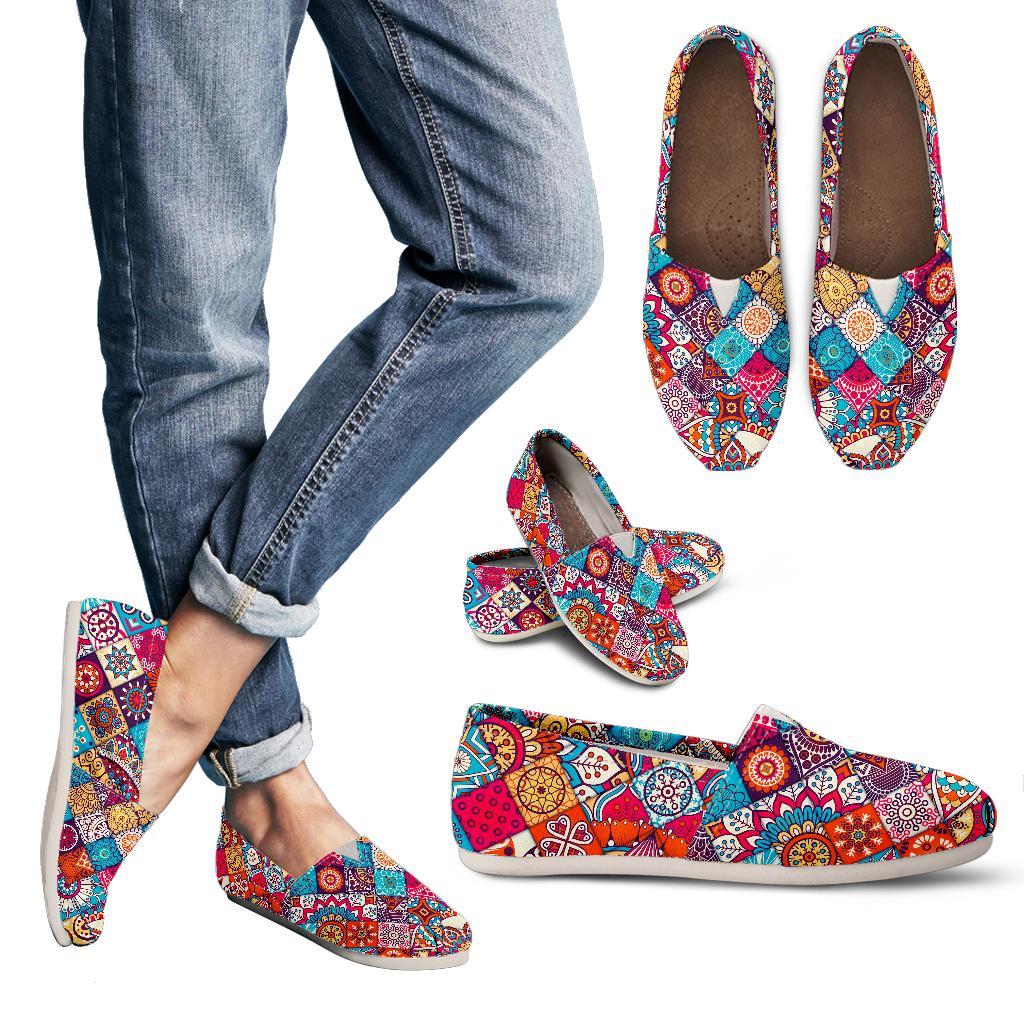 Ethnic Bohemian Mandala Pattern Print Women's Casual Canvas Shoes