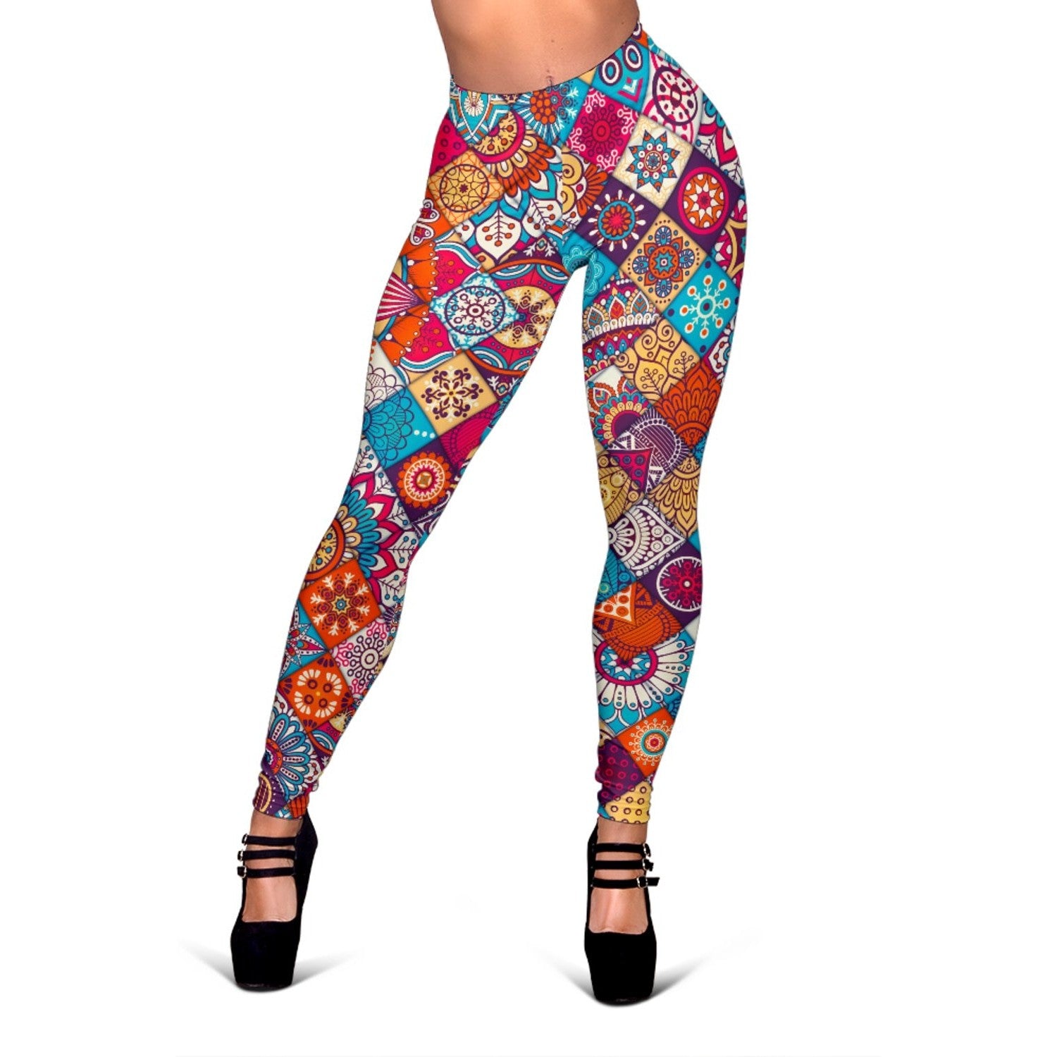 Ethnic Bohemian Mandala Pattern Print Women's Leggings