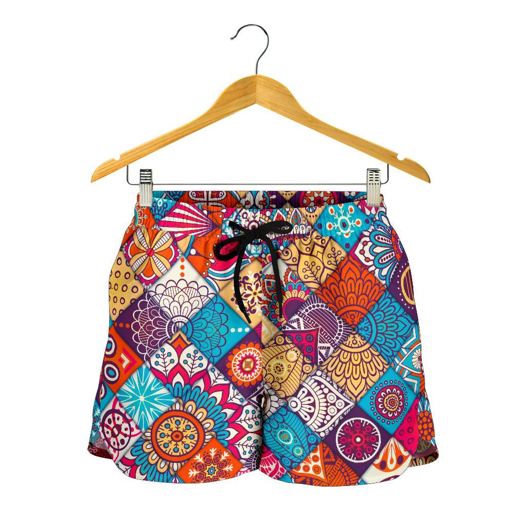 Ethnic Bohemian Mandala Pattern Print Women's Shorts