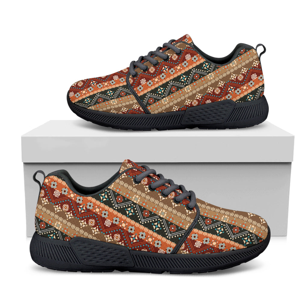 Ethnic Boho Tribal Pattern Print Black Athletic Shoes