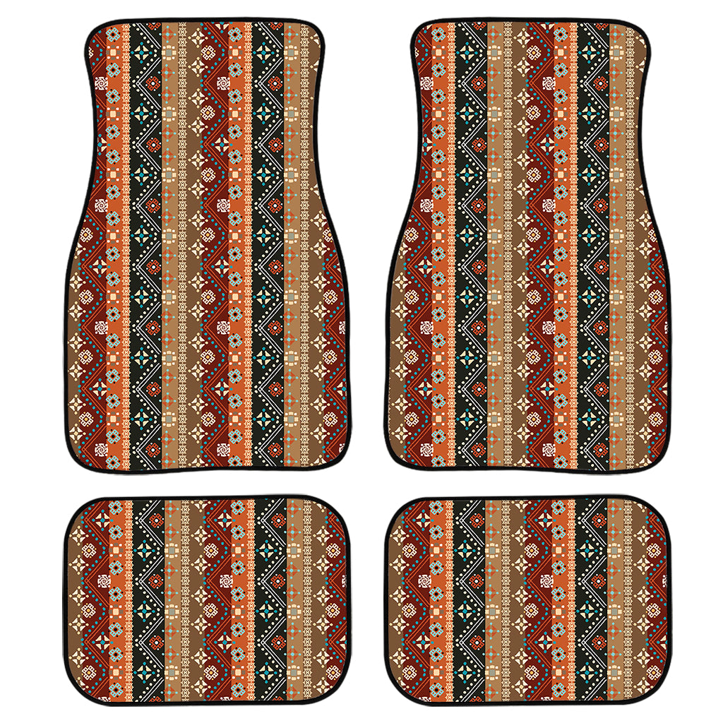 Ethnic Boho Tribal Pattern Print Front and Back Car Floor Mats