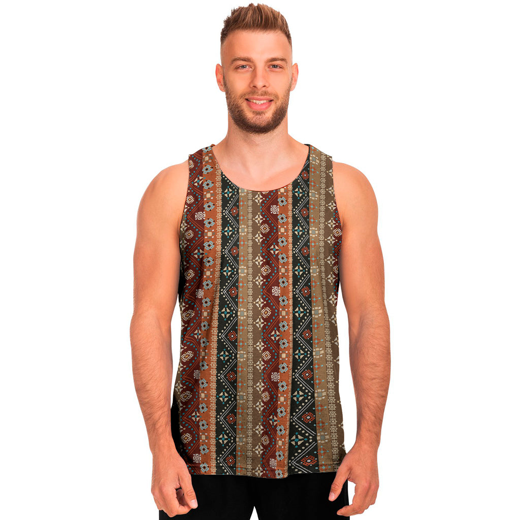 Ethnic Boho Tribal Pattern Print Men's Tank Top