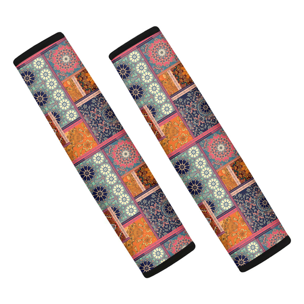 Ethnic Floral Patchwork Pattern Print Car Seat Belt Covers