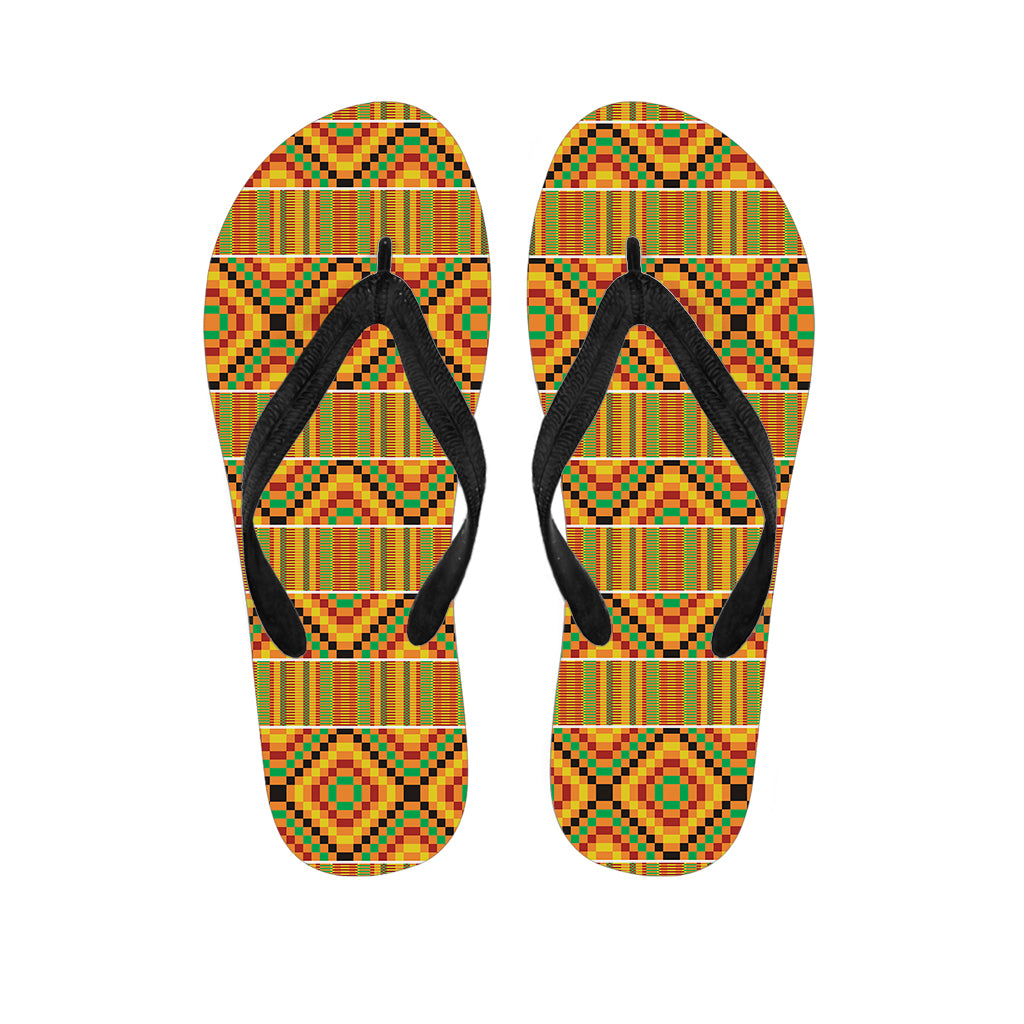 Ethnic Kente Pattern Print Flip Flops