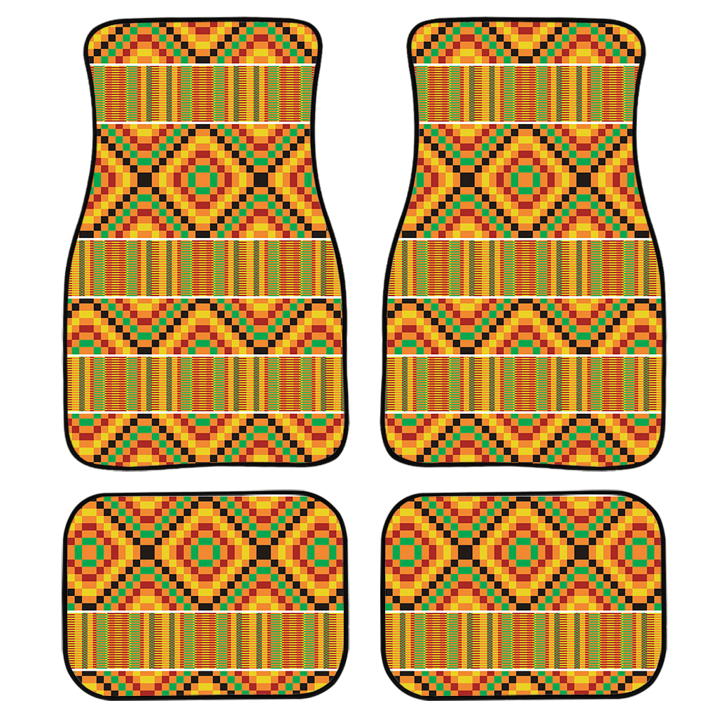 Ethnic Kente Pattern Print Front and Back Car Floor Mats