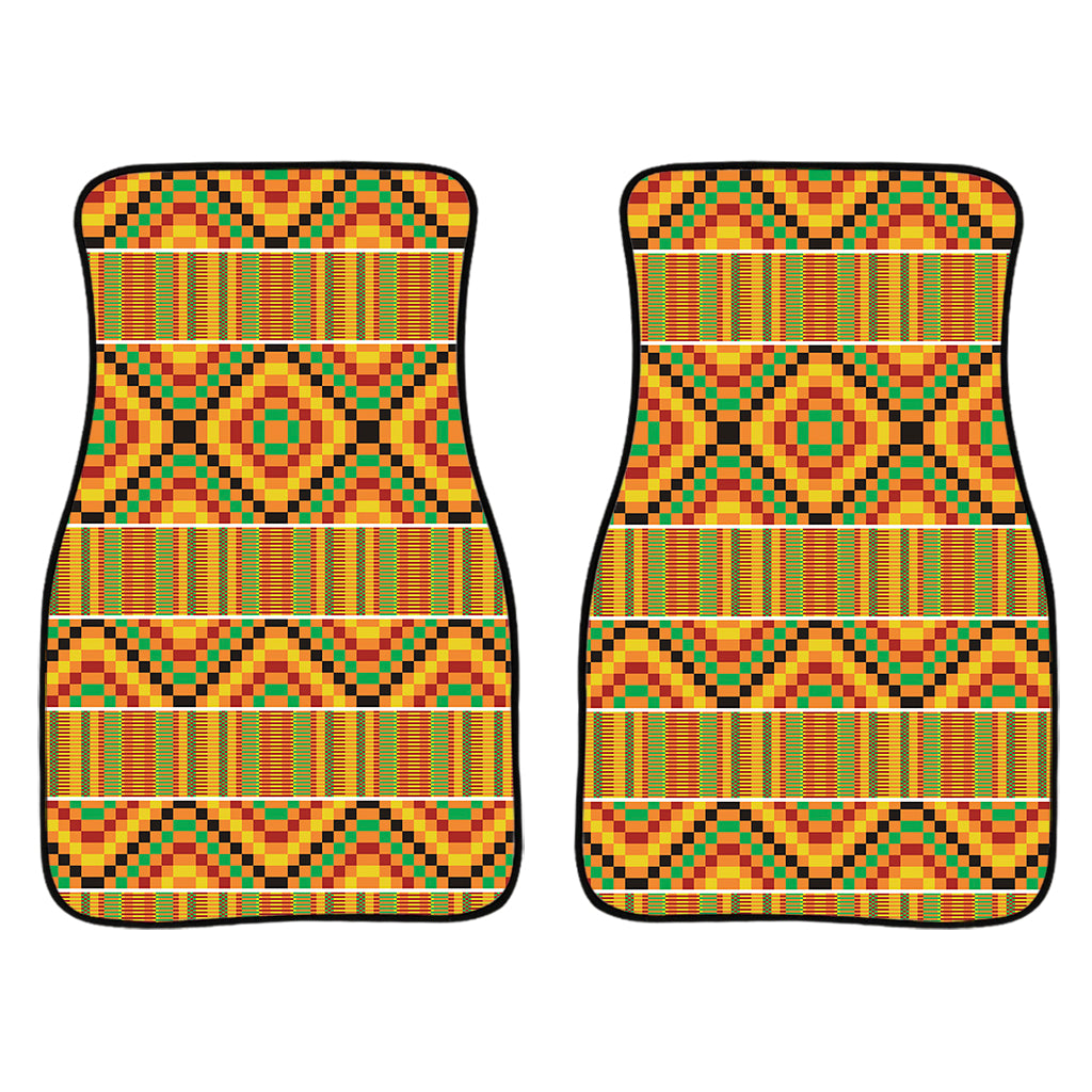 Ethnic Kente Pattern Print Front Car Floor Mats