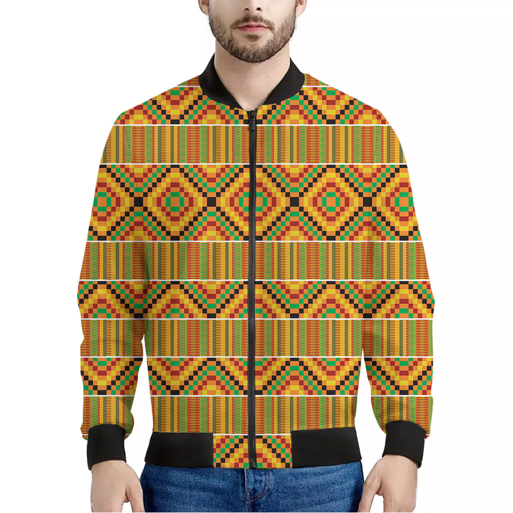 Ethnic Kente Pattern Print Men's Bomber Jacket